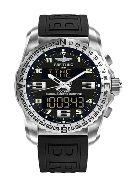 breitling professional cockpit b50 46mm black dial black rubber strap|Breitling Cockpit B50 .